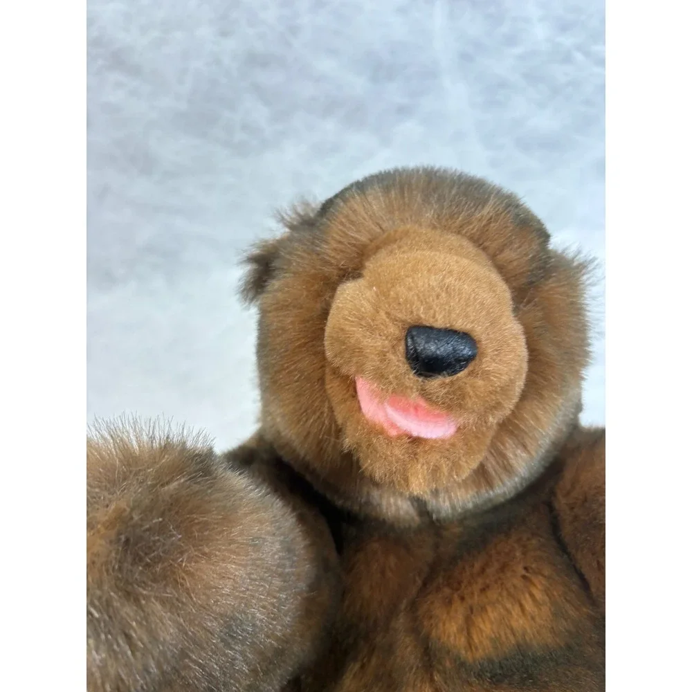 Vintage Cascade Toy Brown Grizzly Bear Hand Puppet Plush Faux Fur Stuffed Animal